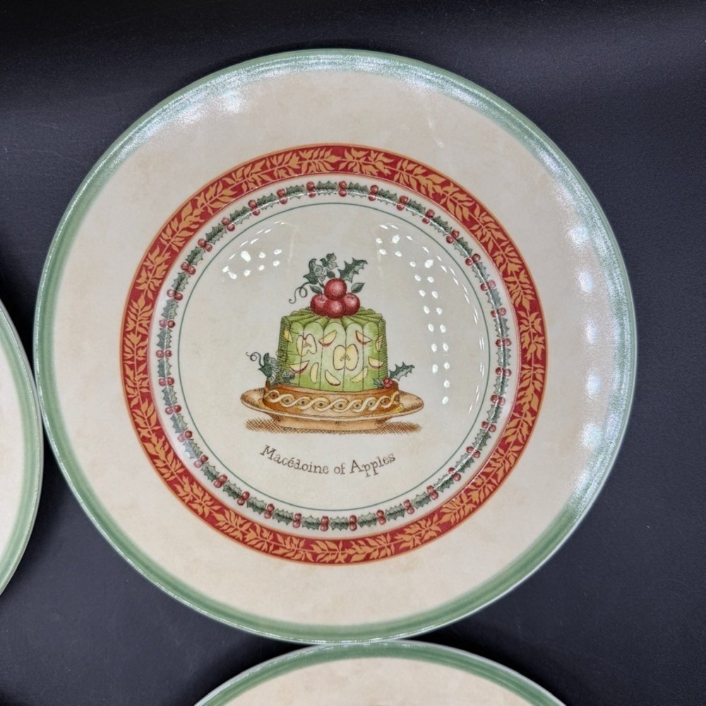 Villeroy & Boch Festive‎ Memories Cake Scenes Salad Dessert Plates set of 4 EUC - Picture 4 of 7